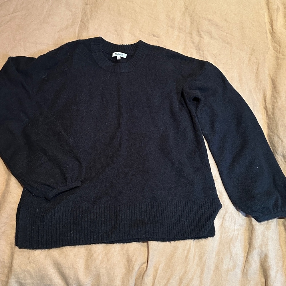 Madewell Elegant Black Women's Sweater size S ballon sleeves GUC